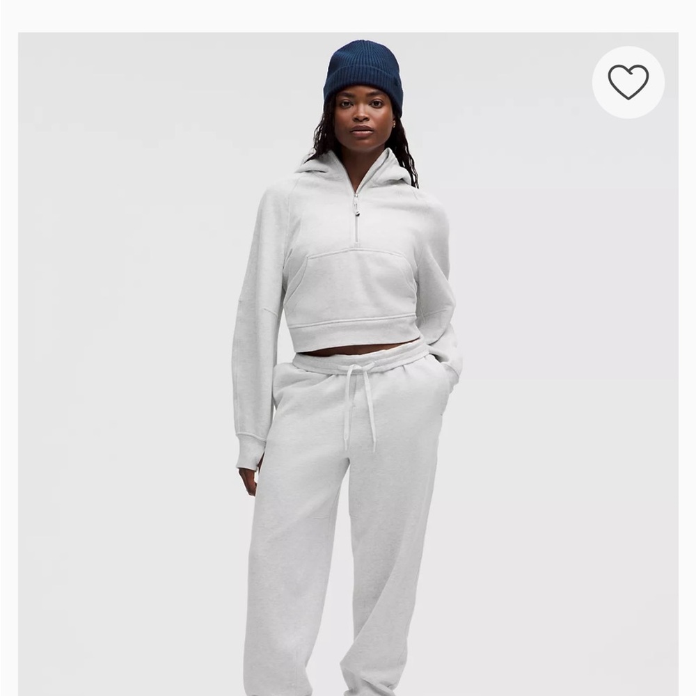 Lululemon Athletica Scuba Light Gray half zip and joggers